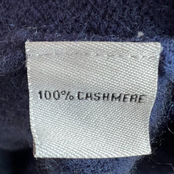 Hannah Rose 100% Cashmere Sweater long sleeve Navy with pineapple detail - Picture 5 of 6